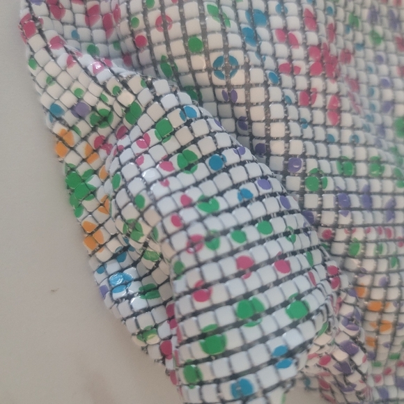 Vintage Whiting & Davis  Colorful Starburst Enamel Mesh Satchel Bag - Picture 4 of 12